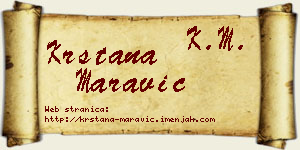 Krstana Maravić vizit kartica
